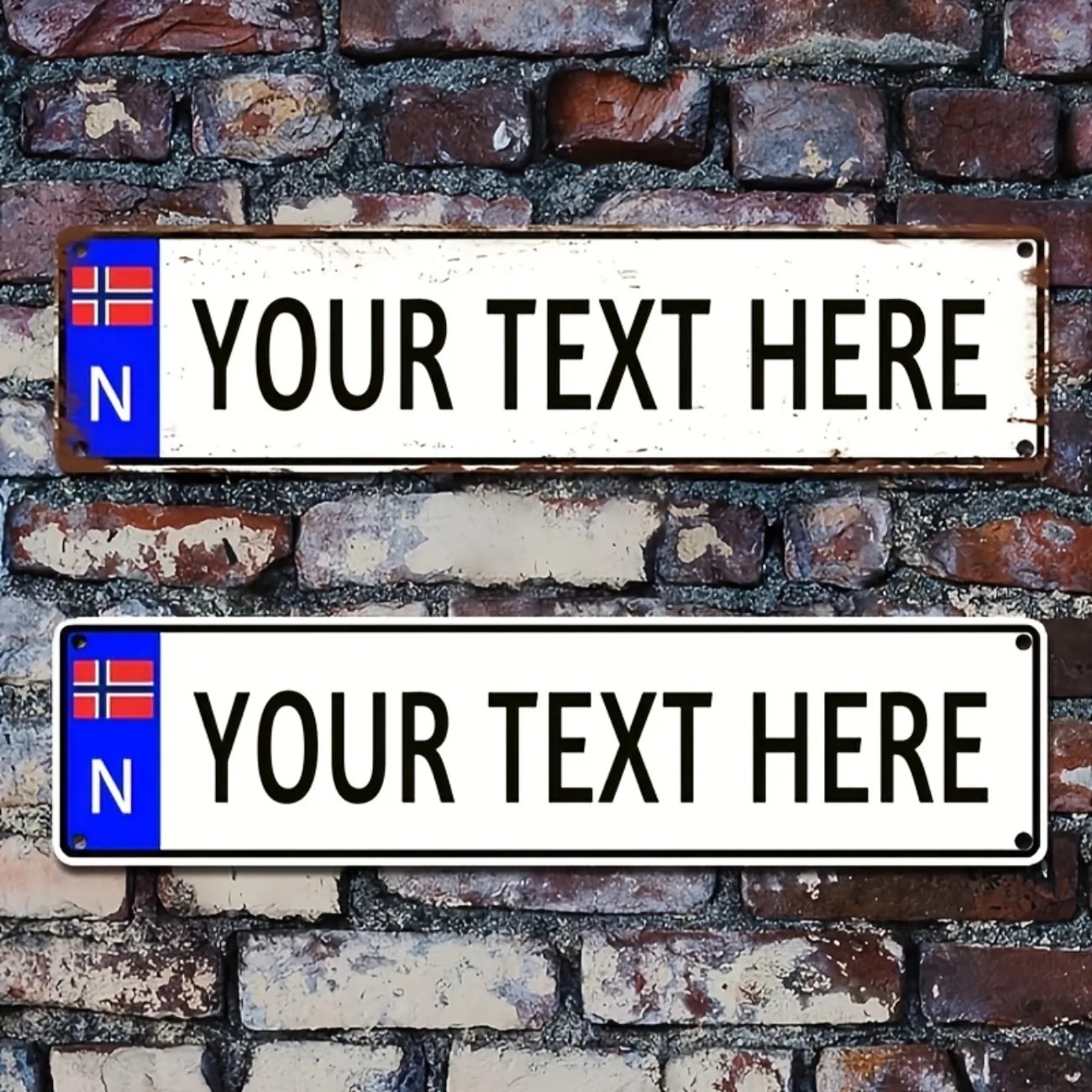Vintage Collectible Plates - Placa de Metal Vintage Norueguês Personalizada